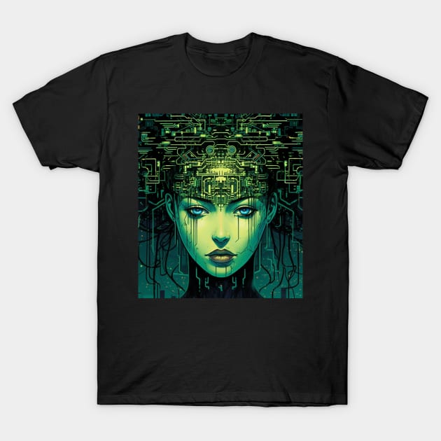 Shodan AI Virus Manga T-Shirt by Nightarcade